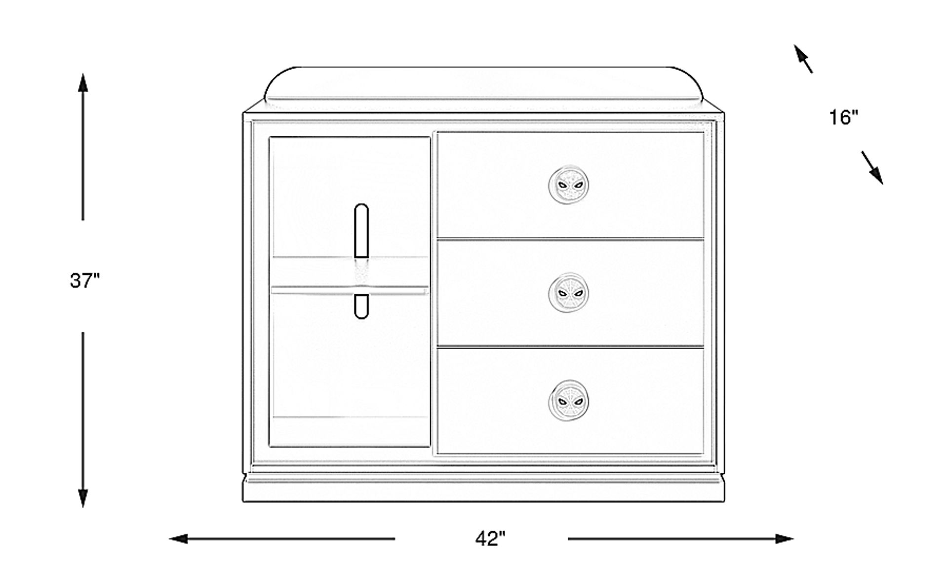 Dimension Image. Please refer to the Dimension Tab on this page for dimension details.