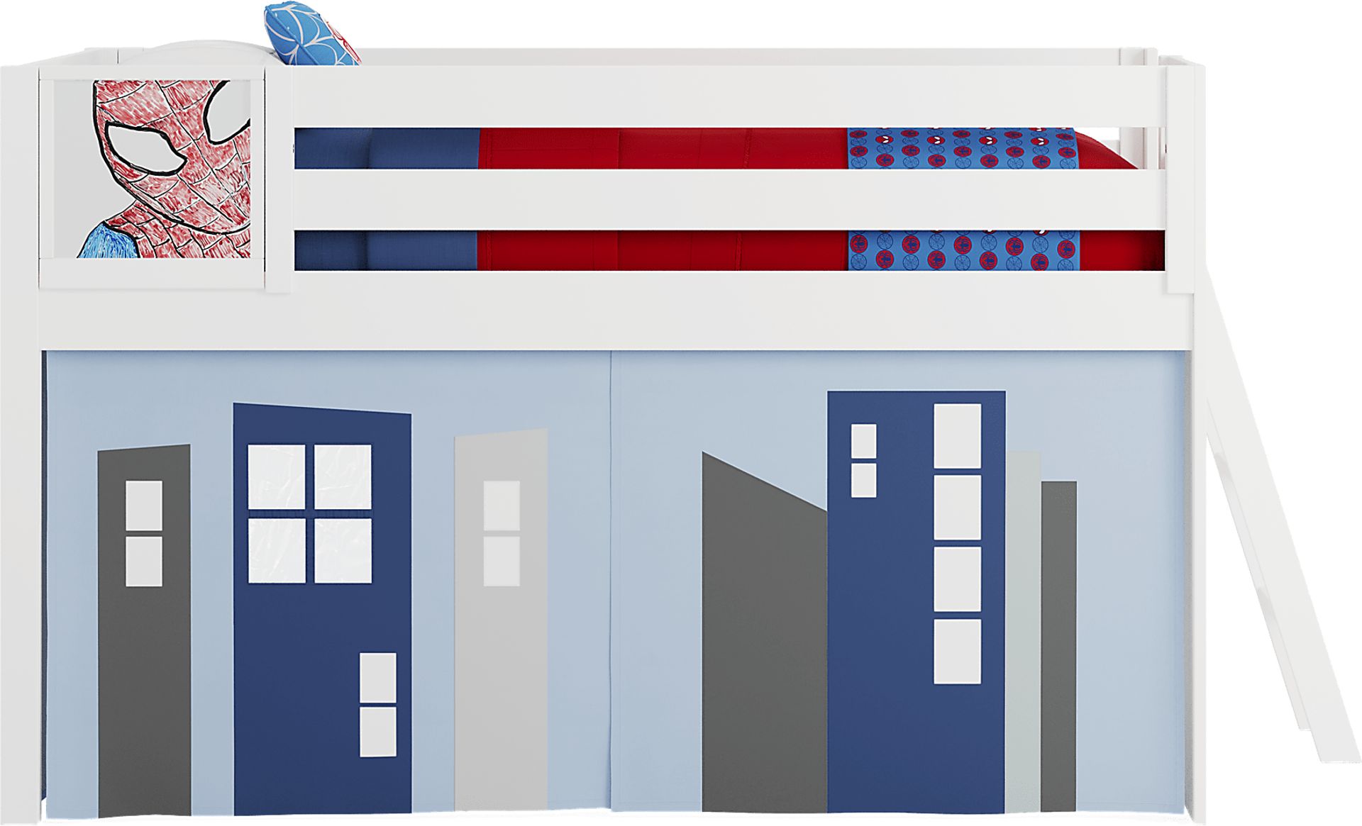 Spider-Man White Twin Low Loft with Activity Panel - Image 3