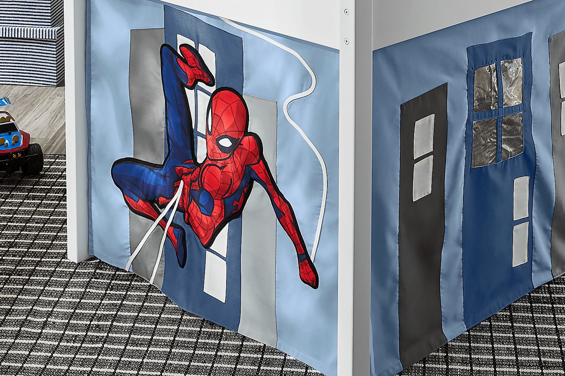 Spider-Man White Twin Low Loft with Slide, Tent & Tower - Image 2
