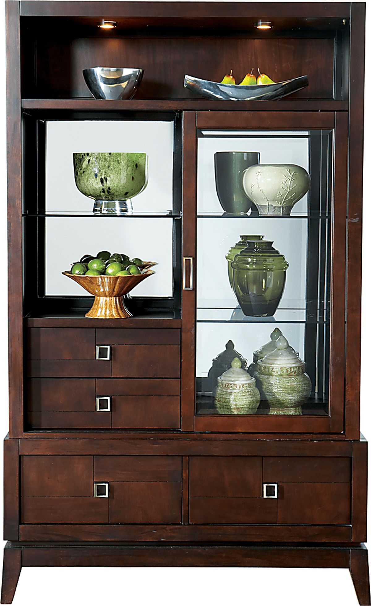 Spiga Espresso Dark Wood 2 Pc China Cabinet Rooms to Go