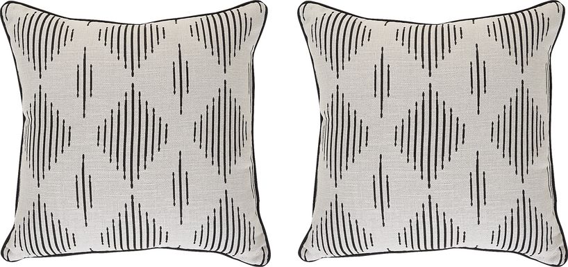 Spinner Diamond Onyx Indoor/Outdoor Pillow, Set of 2