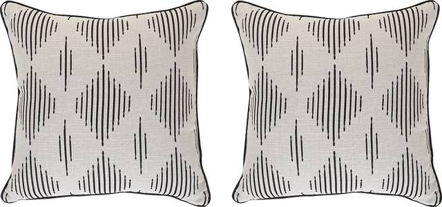 Spinner Diamond Onyx Indoor/Outdoor Pillow, Set of 2 - Thumbnail - Image 1