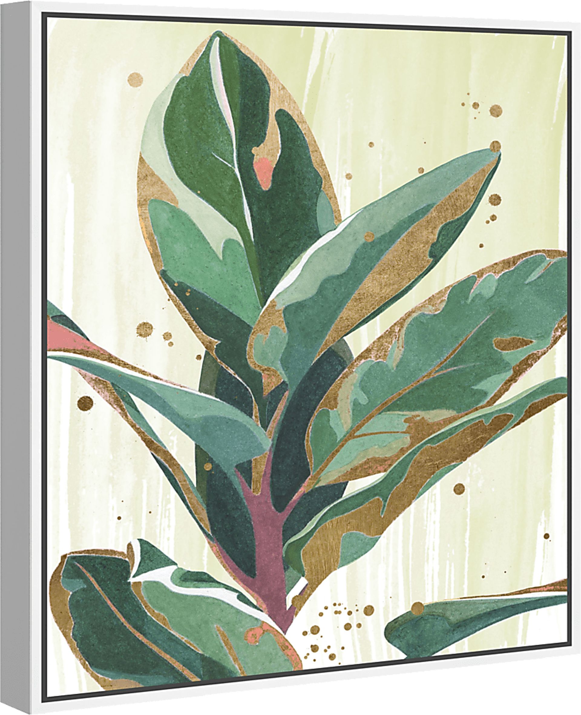 Splash Of Tropical Leaves Green Artwork - Image 2