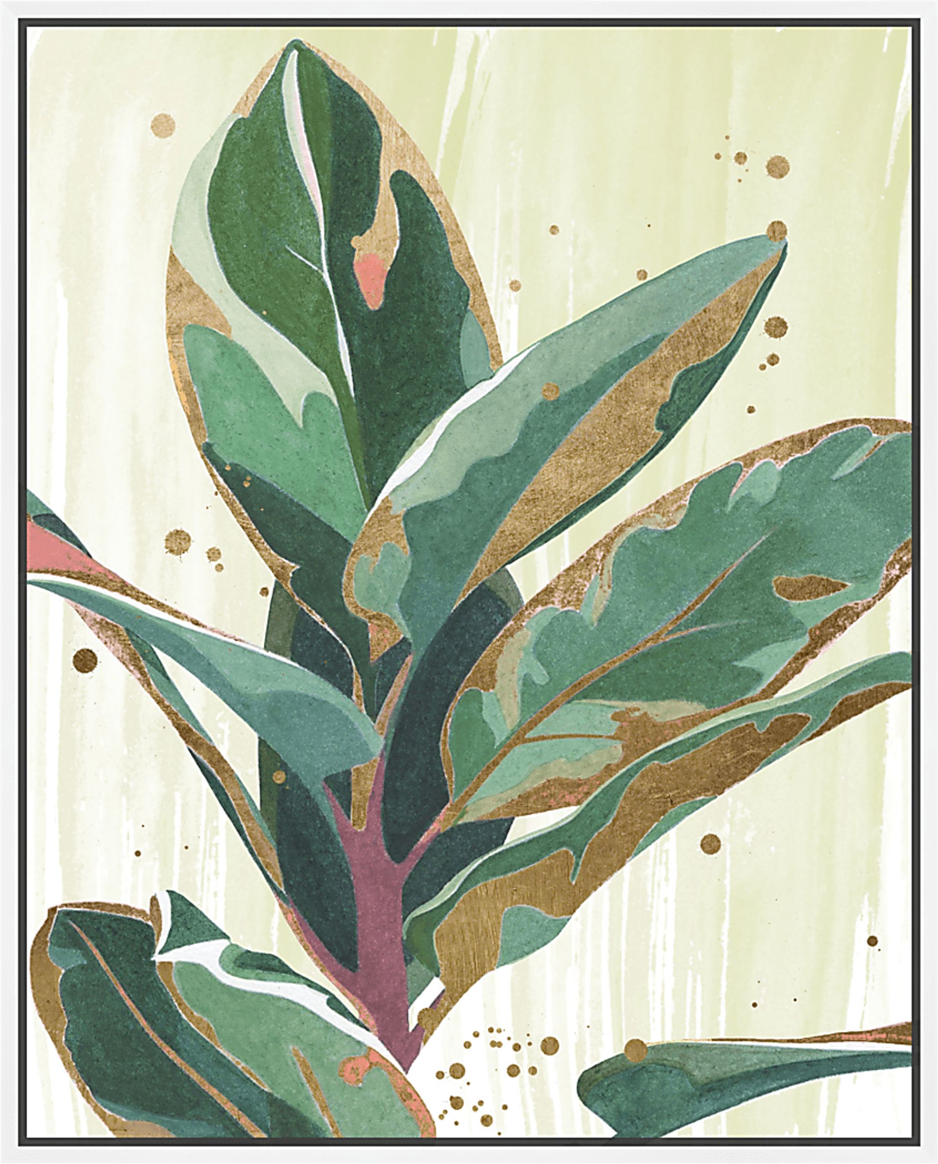 Splash Of Tropical Leaves Green Artwork - Image 1