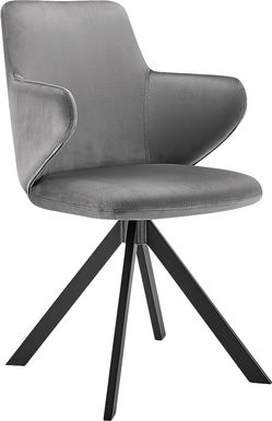 Spoklies Gray Swivel Arm Chair