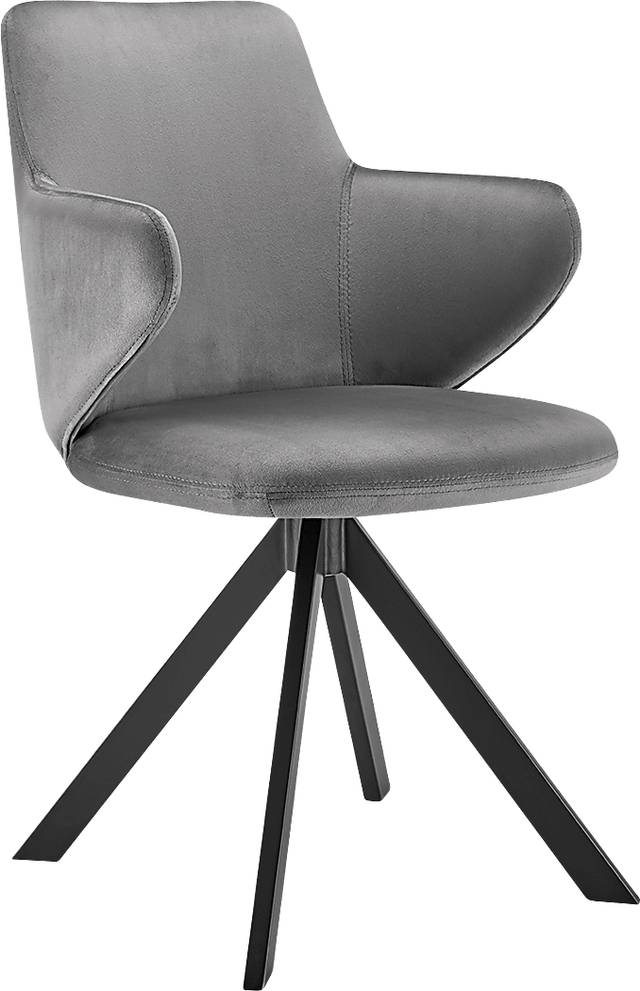 Spoklies Gray Swivel Arm Chair - Thumbnail - Image 1