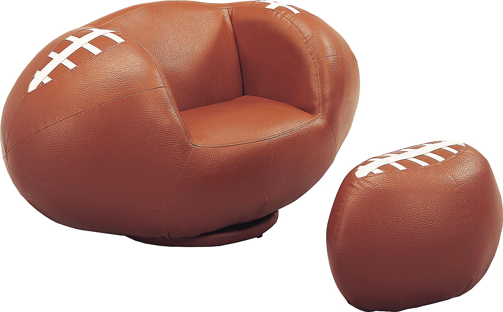 Sport Brown Football Chair and Ottoman - Image 1