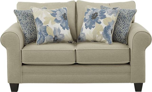 Spring Blooms Beige Loveseat - Thumbnail - Image 1