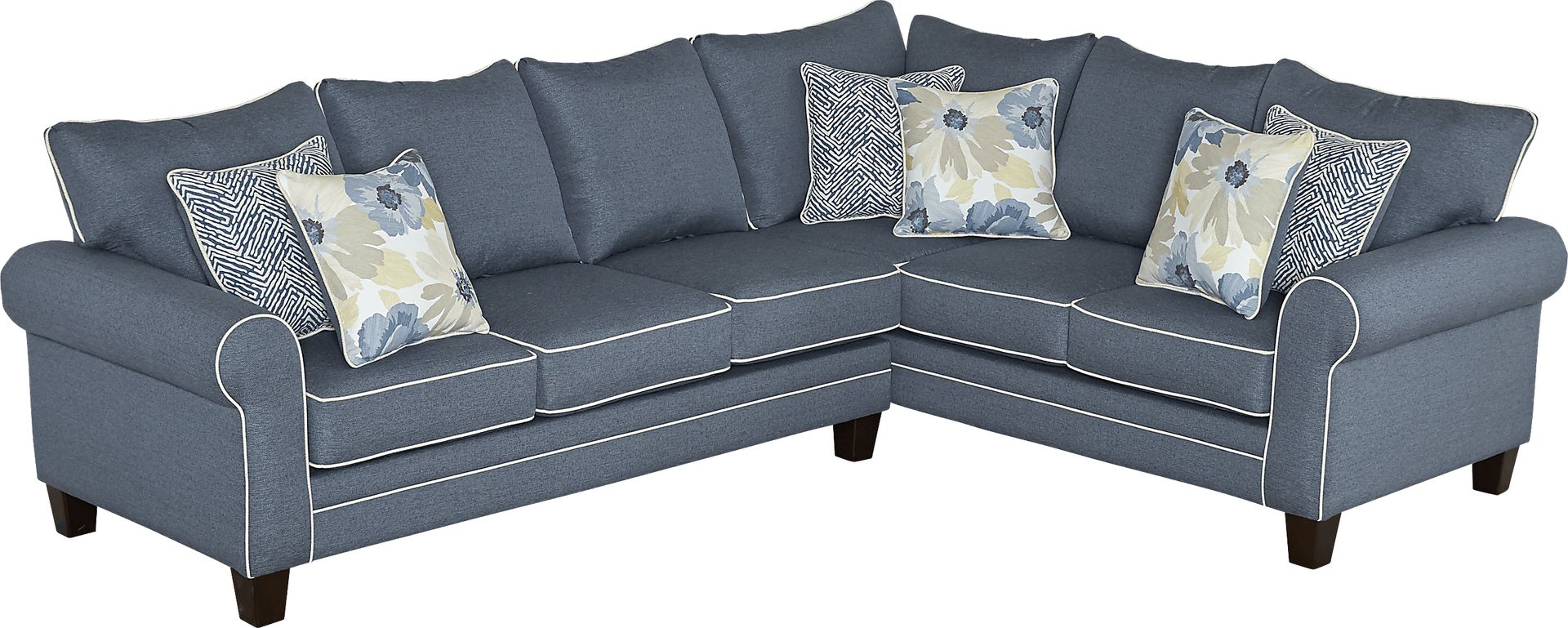 Spring Blooms Blue 2 Pc Sectional - Image 3