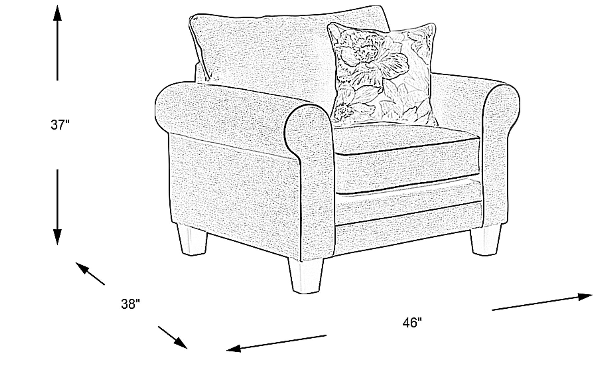 Dimension Image. Please refer to the Dimension Tab on this page for dimension details.