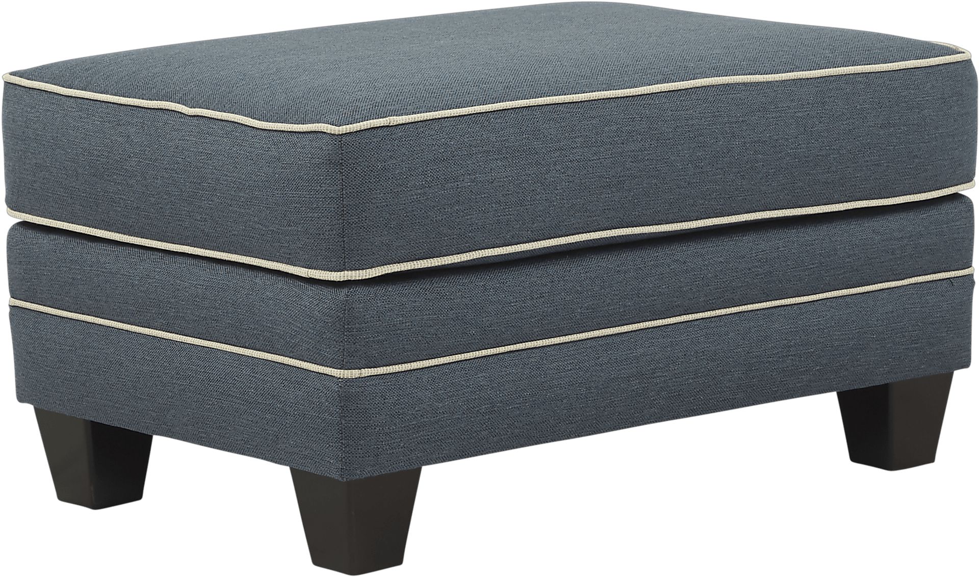 Spring Blooms Blue Ottoman - Image 1