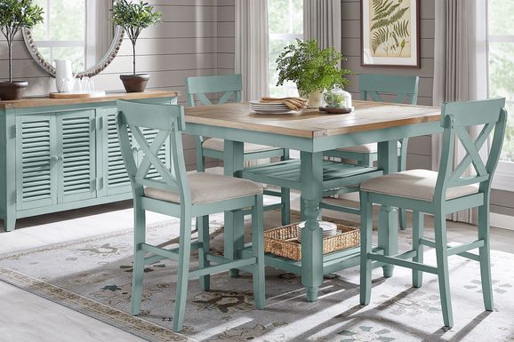 Spring Cottage Blue 5 Pc Counter Height Dining Set