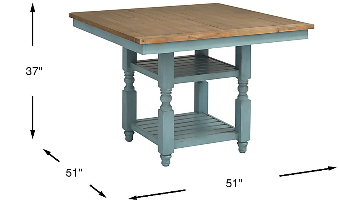 Spring Cottage Blue Counter Height Dining Table