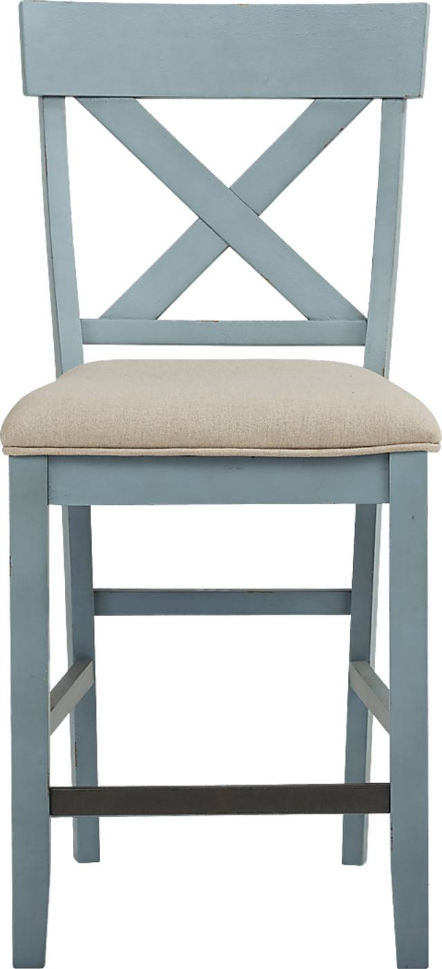 Spring Cottage Blue Counter Height Stool - Thumbnail - Image 3