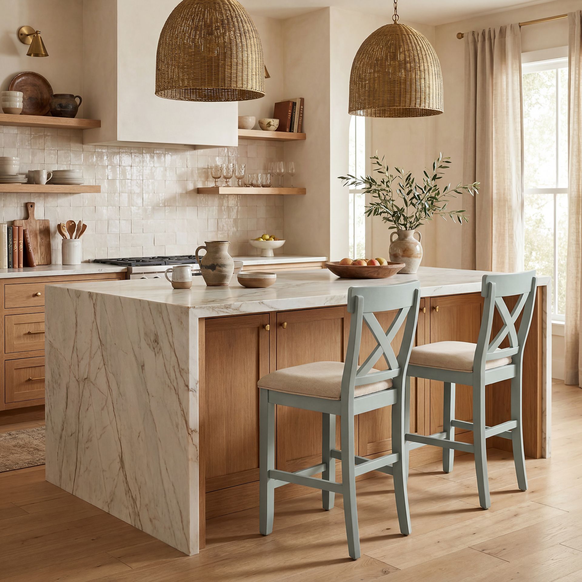Spring Cottage Blue 5 Pc Round Counter Height Drop Leaf Dining Room - Image 11