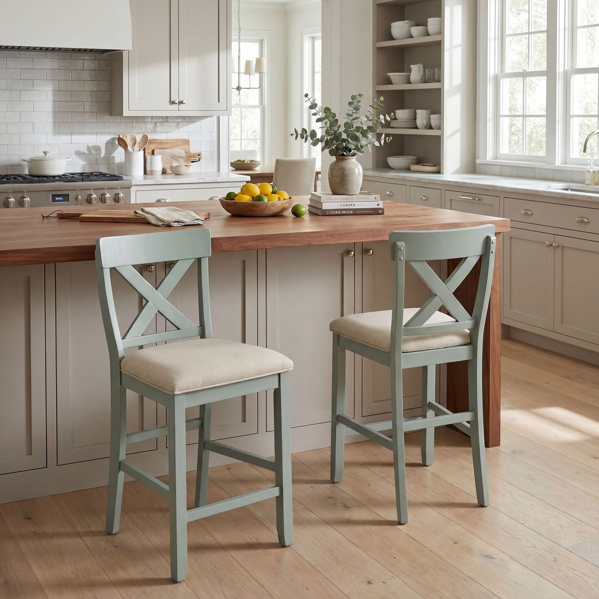 Spring Cottage Blue 5 Pc Round Counter Height Drop Leaf Dining Room - Image 12