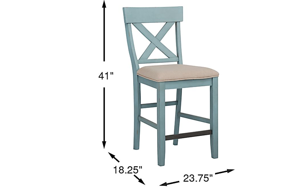 Spring Cottage Blue Counter Height Stool