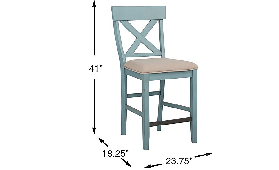 Spring Cottage Blue Counter Height Stool - Rooms To Go