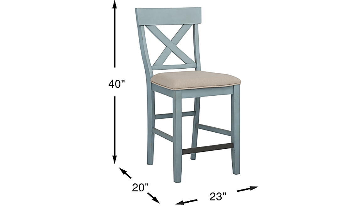 Spring Cottage Blue Counter Height Stool
