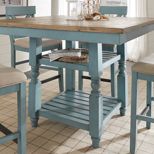 Spring Cottage Blue Counter Height Dining Table - Thumbnail - Image 3