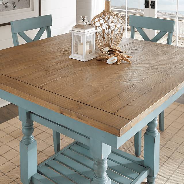 Spring Cottage Blue Counter Height Dining Table - Thumbnail - Image 4