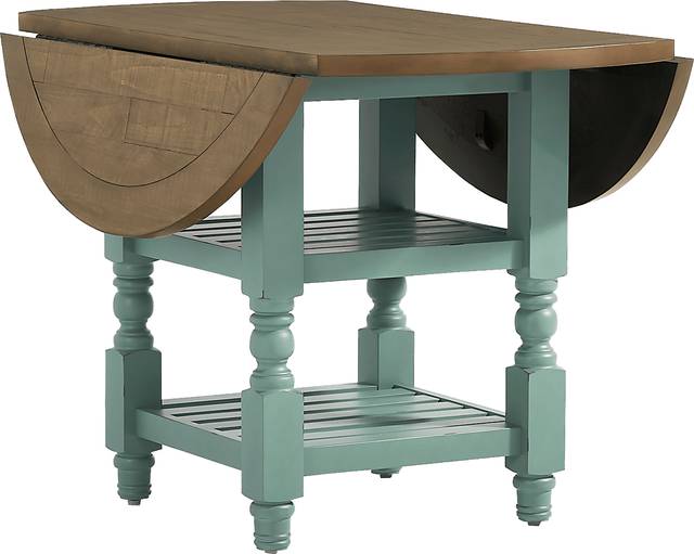 Spring Cottage Blue 5 Pc Round Drop Leaf Dining Room - Thumbnail - Image 3