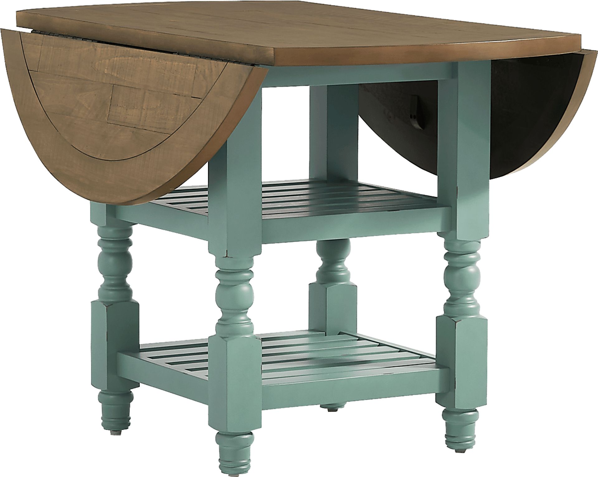 Spring Cottage Blue 5 Pc Round Drop Leaf Dining Room - Image 3