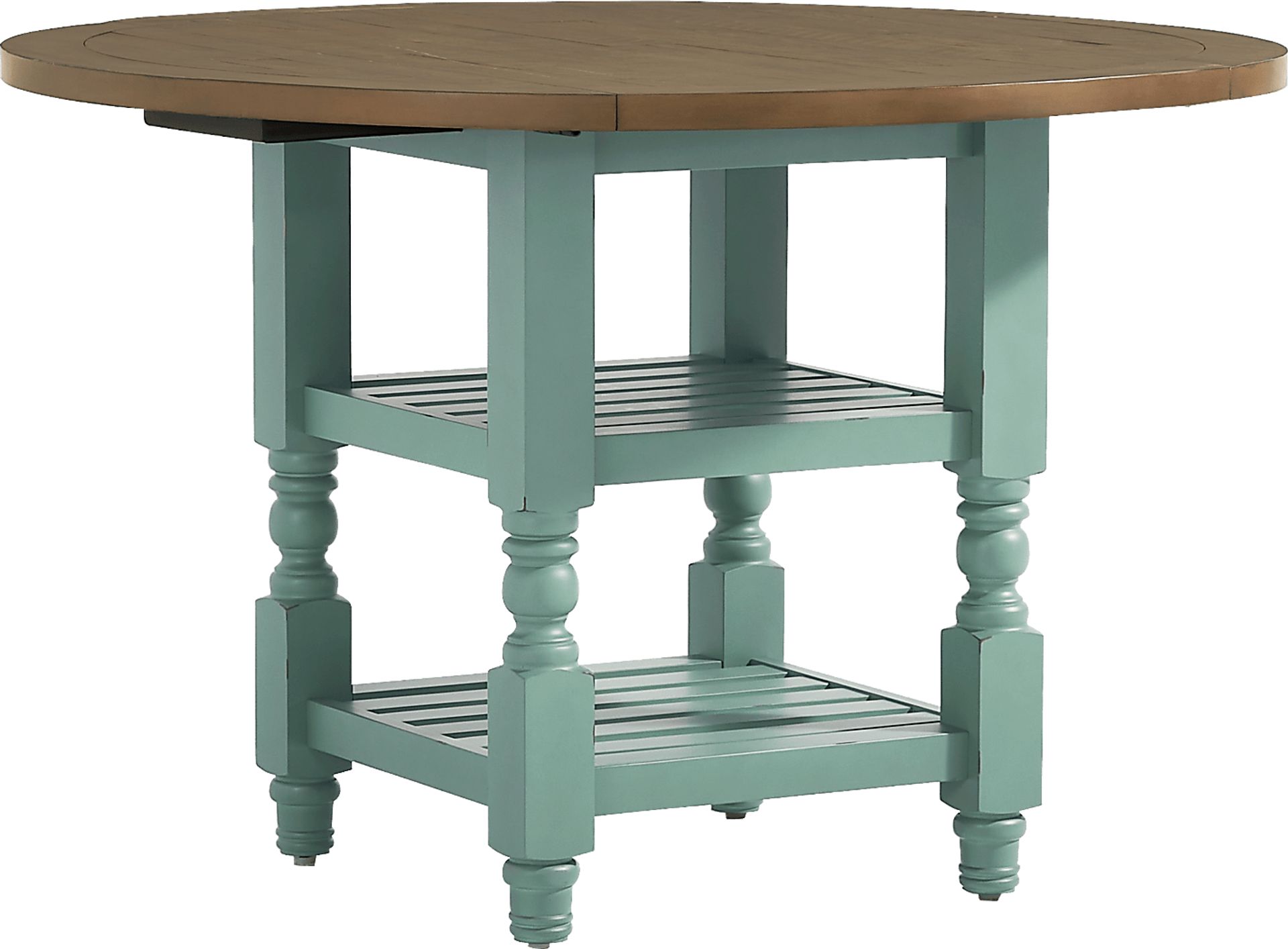 Spring Cottage Blue 5 Pc Round Drop Leaf Dining Room - Image 2