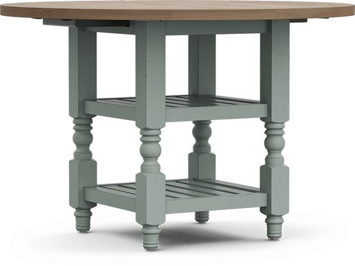 Spring Cottage Blue Round Drop Leaf Dining Table