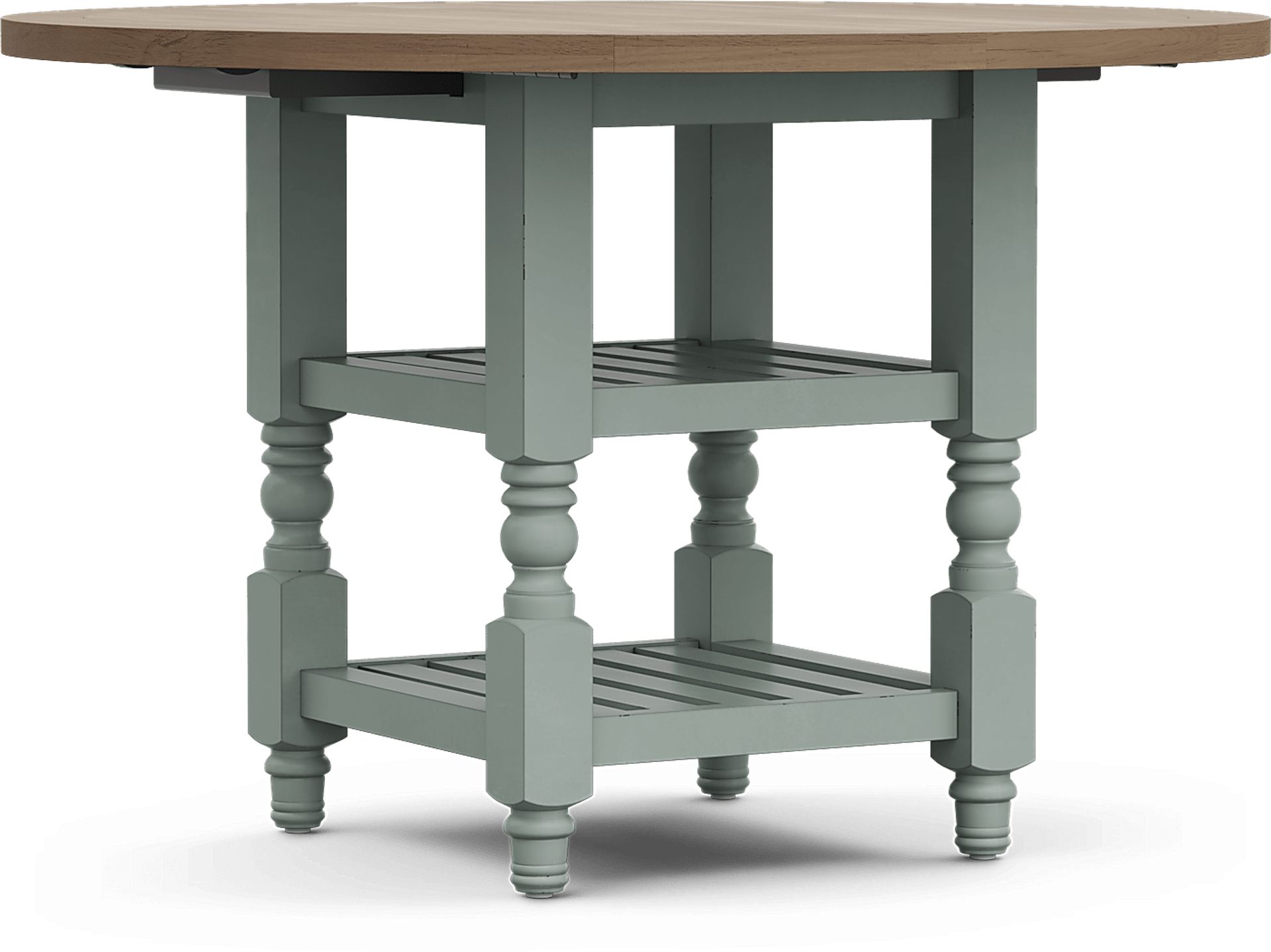 Spring Cottage Blue Round Drop Leaf Dining Table - Image 1