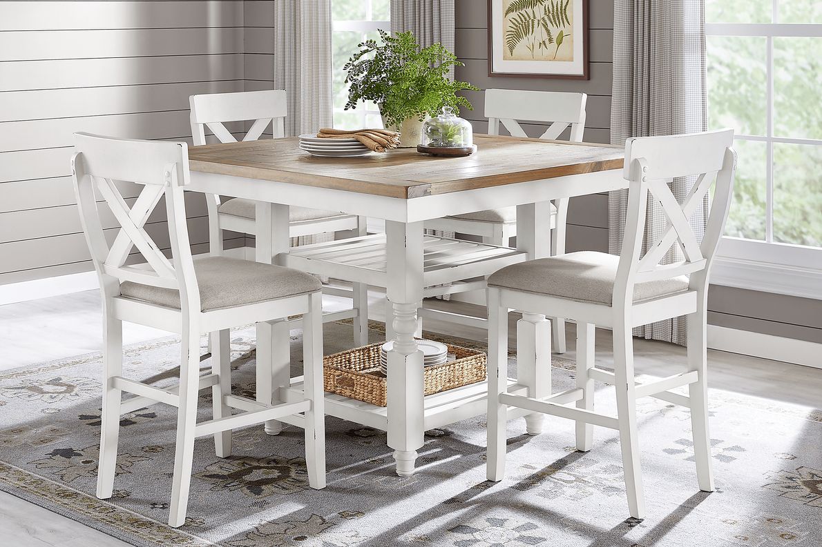 Spring Cottage 5 Pc White Colors,White Dining Room Set With