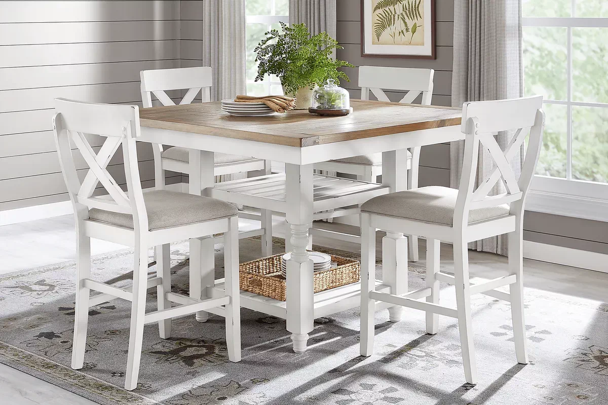 Gray and white cheap dining room table