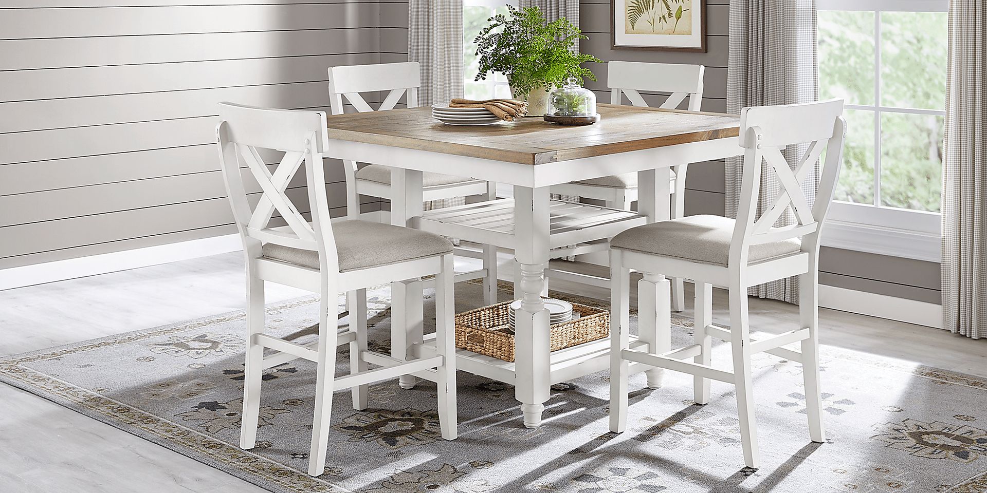 White tall dining table deals