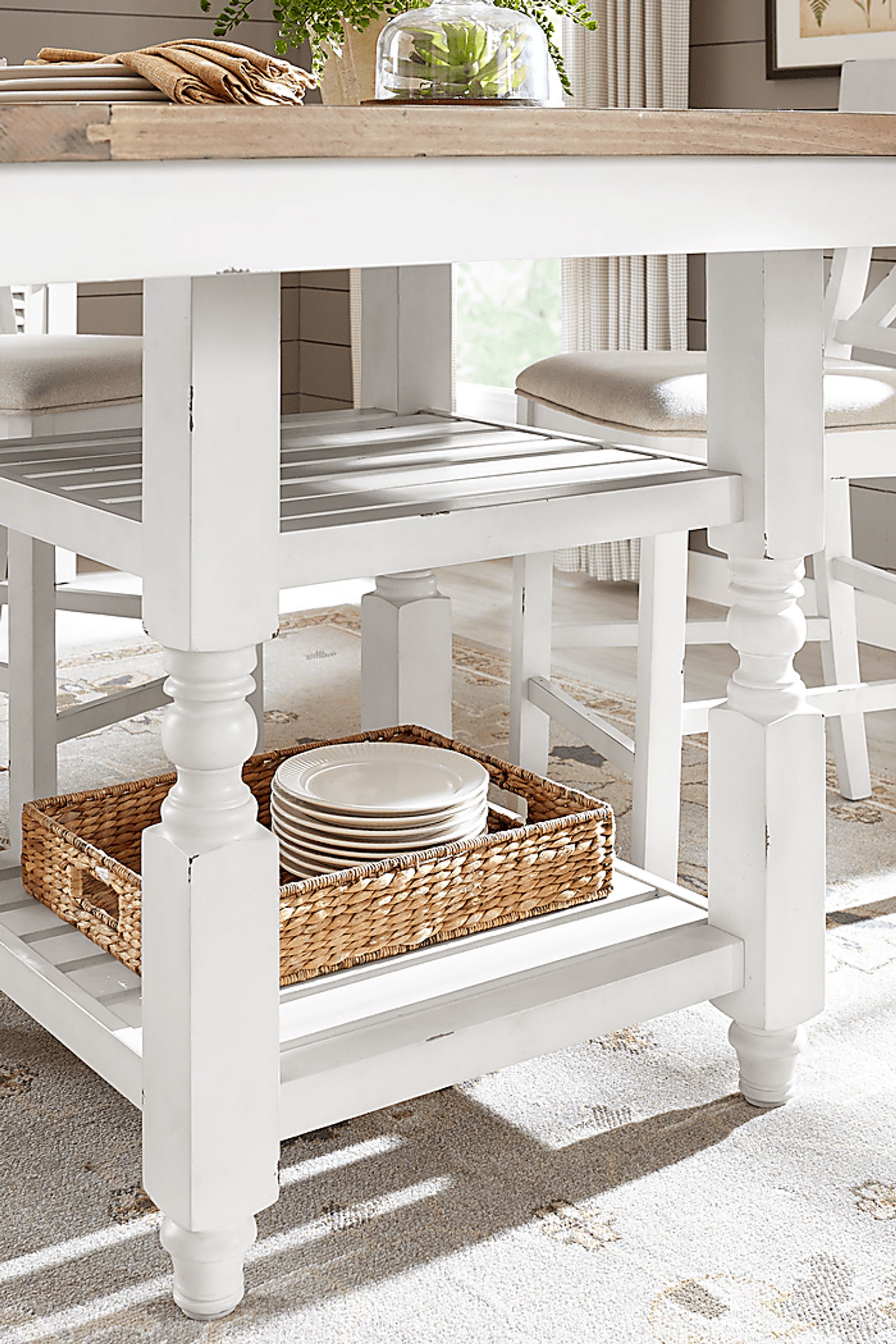 Spring Cottage White 6 Pc Counter Height Dining Set - Image 4