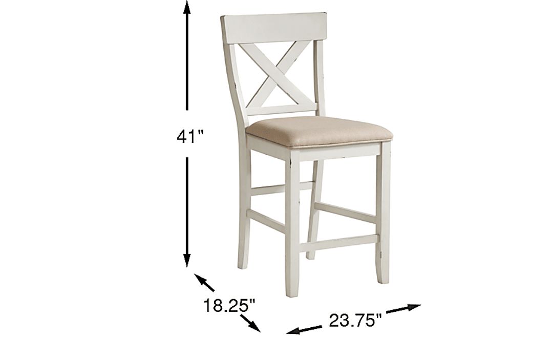 Spring Cottage White Counter Height Stool