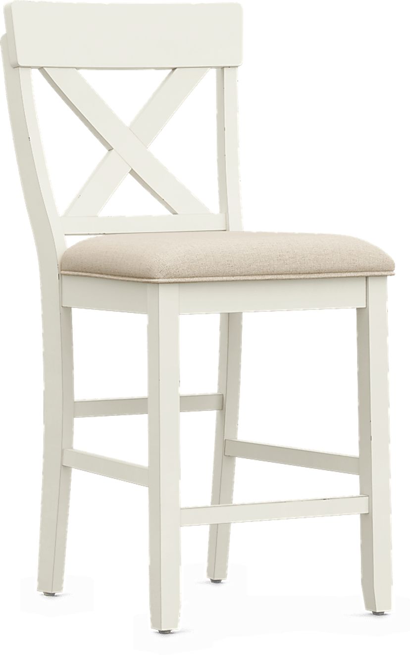 Spring Cottage White Counter Height Stool