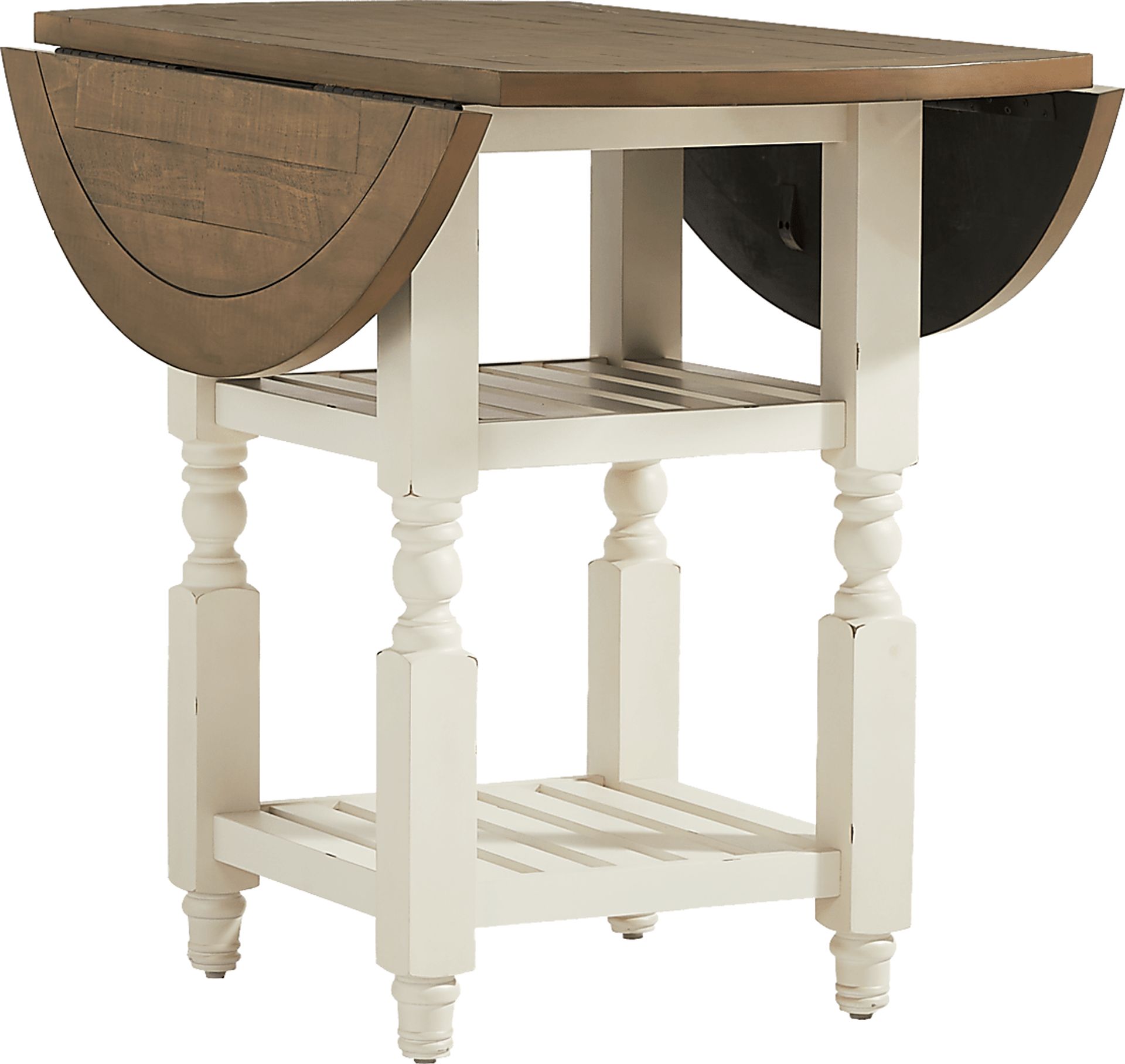 Spring Cottage White Round Counter Height Drop Leaf Dining Table - Image 3