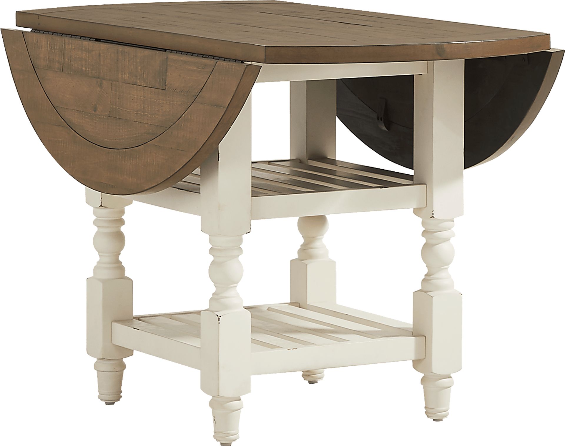 Spring Cottage White 5 Pc Round Drop Leaf Dining Room - Image 3