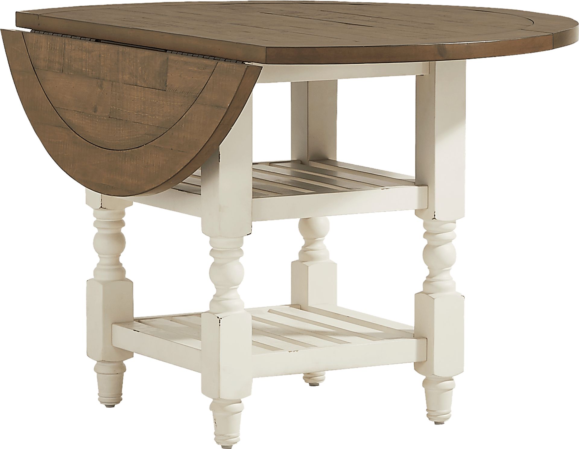 Spring Cottage White 5 Pc Round Drop Leaf Dining Room - Image 4