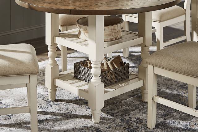 Spring Cottage White 5 Pc Round Drop Leaf Dining Room - Thumbnail - Image 6