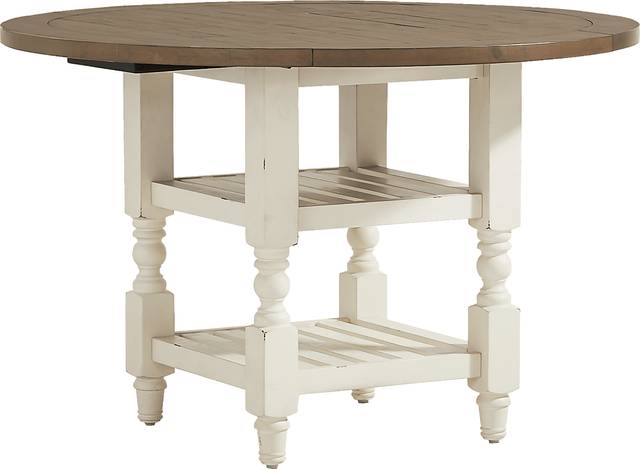 Spring Cottage White 5 Pc Round Drop Leaf Dining Room - Thumbnail - Image 2