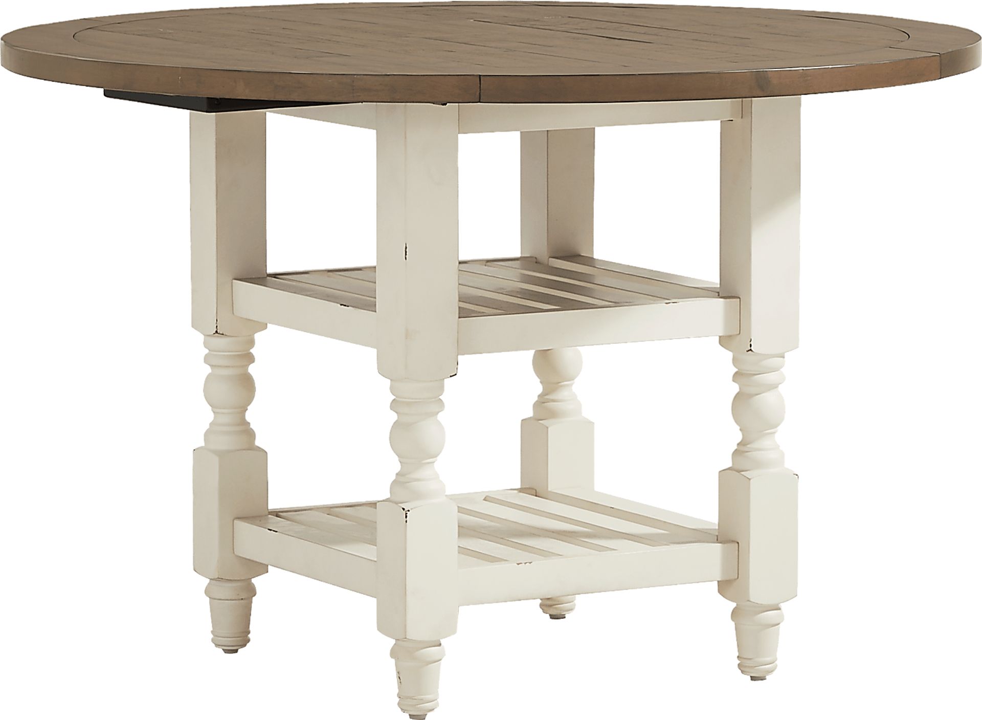 Spring Cottage White 5 Pc Round Drop Leaf Dining Room - Image 2