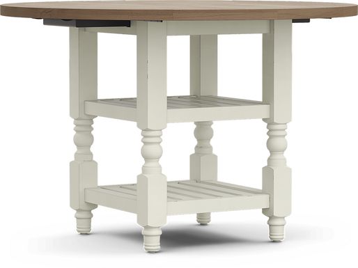 Spring Cottage White Round Drop Leaf Dining Table