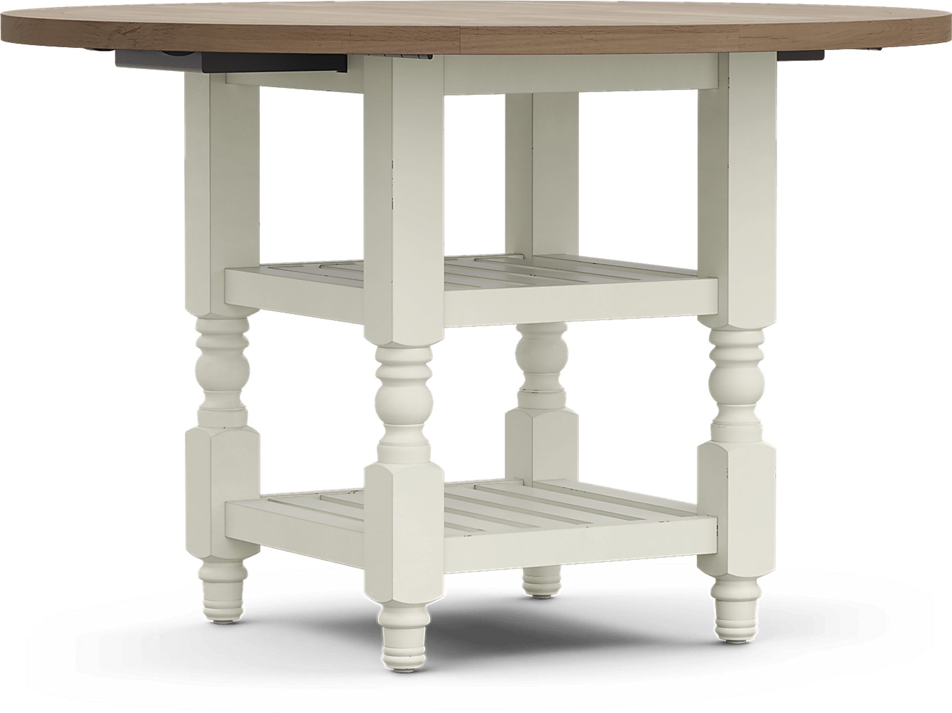 Spring Cottage White Round Drop Leaf Dining Table - Image 1