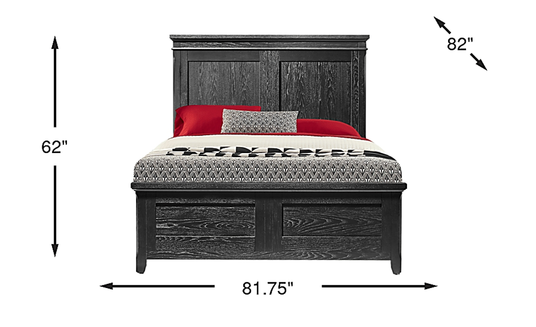 Springville Black 3 Pc King Panel Bed