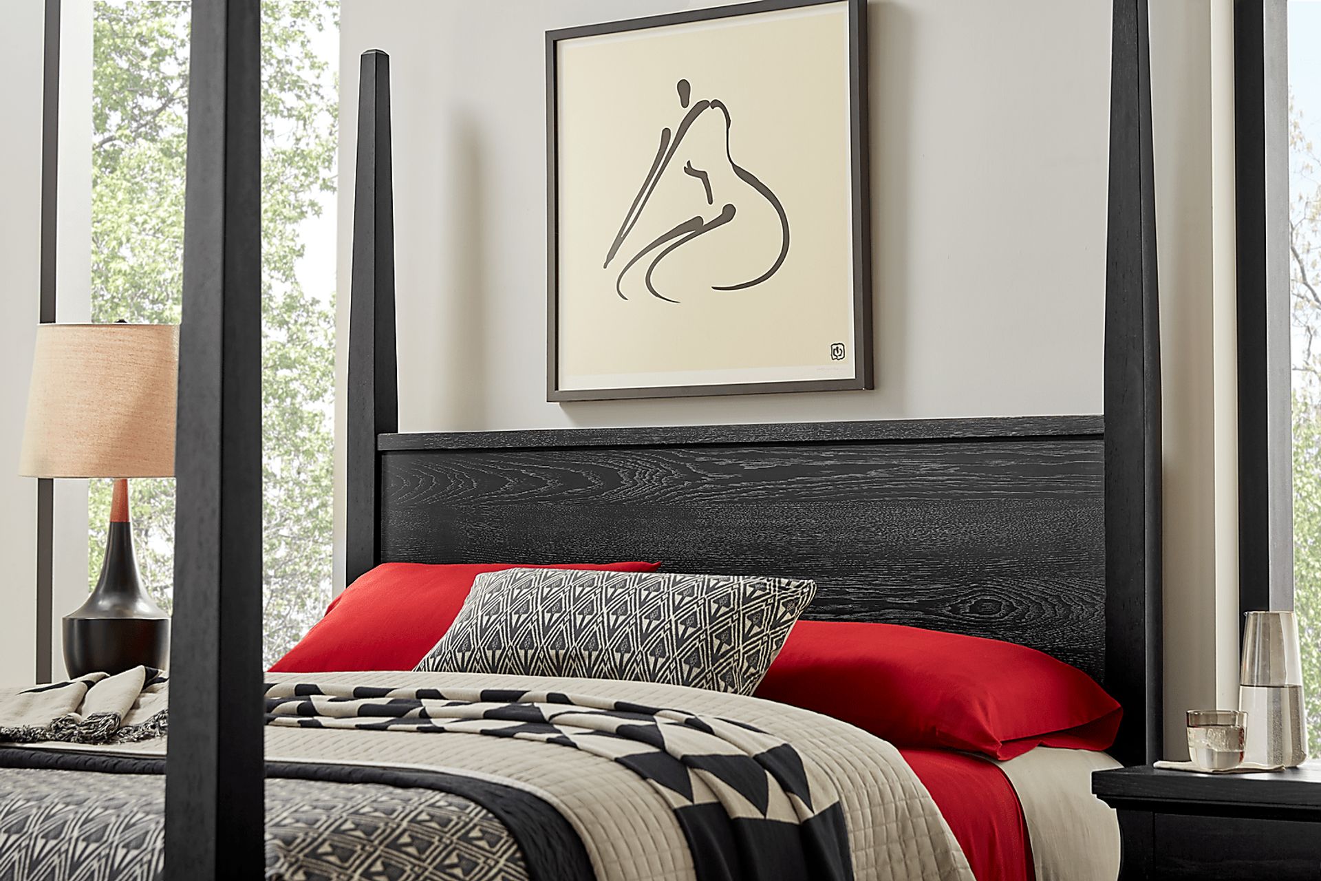 Springville Black 5 Pc King Poster Bedroom - Image 3