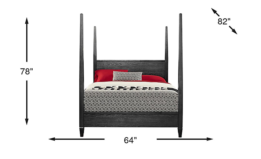 Springville Black 3 Pc Queen Poster Bed