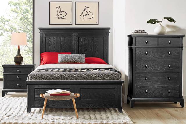 Springville Black 5 Pc Queen Panel Bedroom - Thumbnail - Image 1