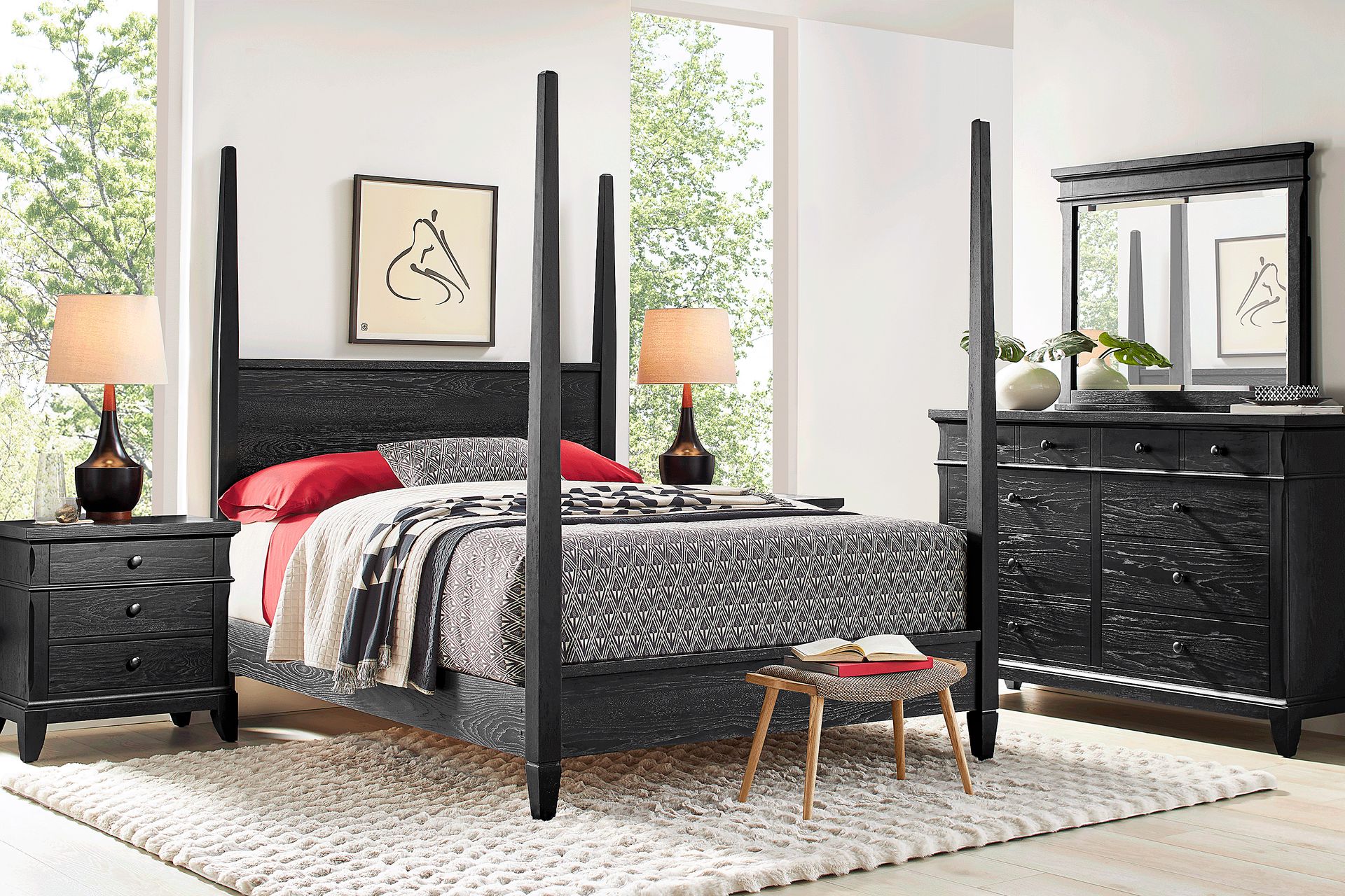 Springville Black 5 Pc Queen Poster Bedroom - Image 1