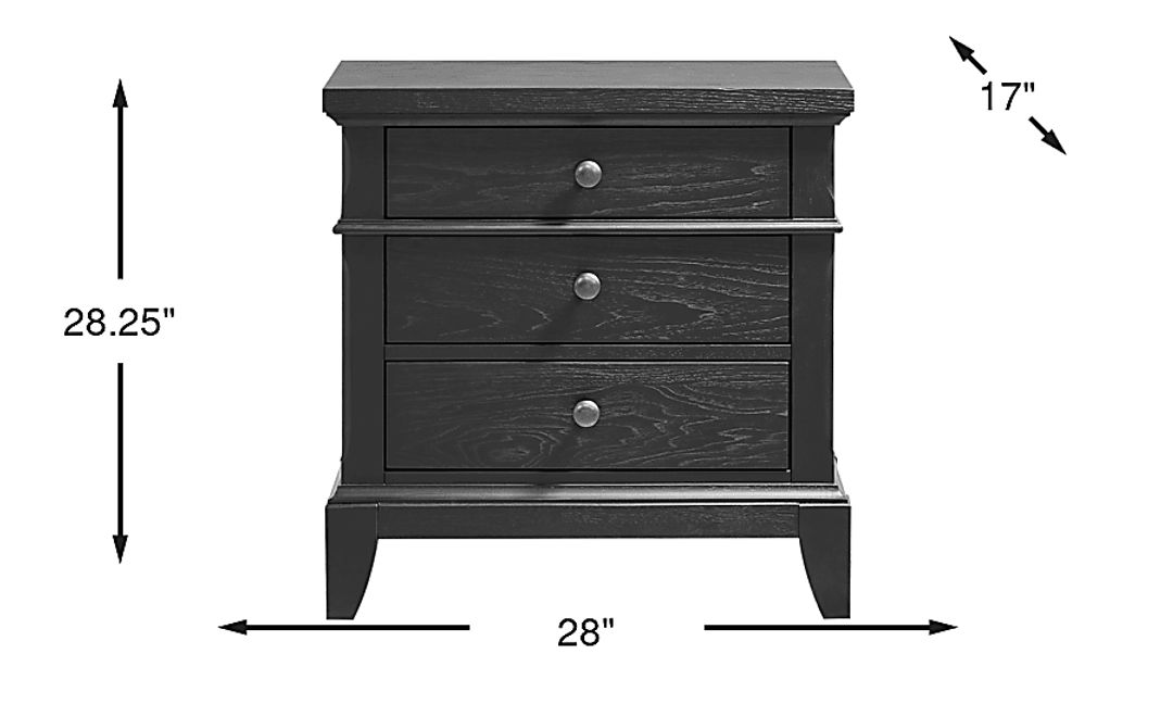 Springville Black Nightstand